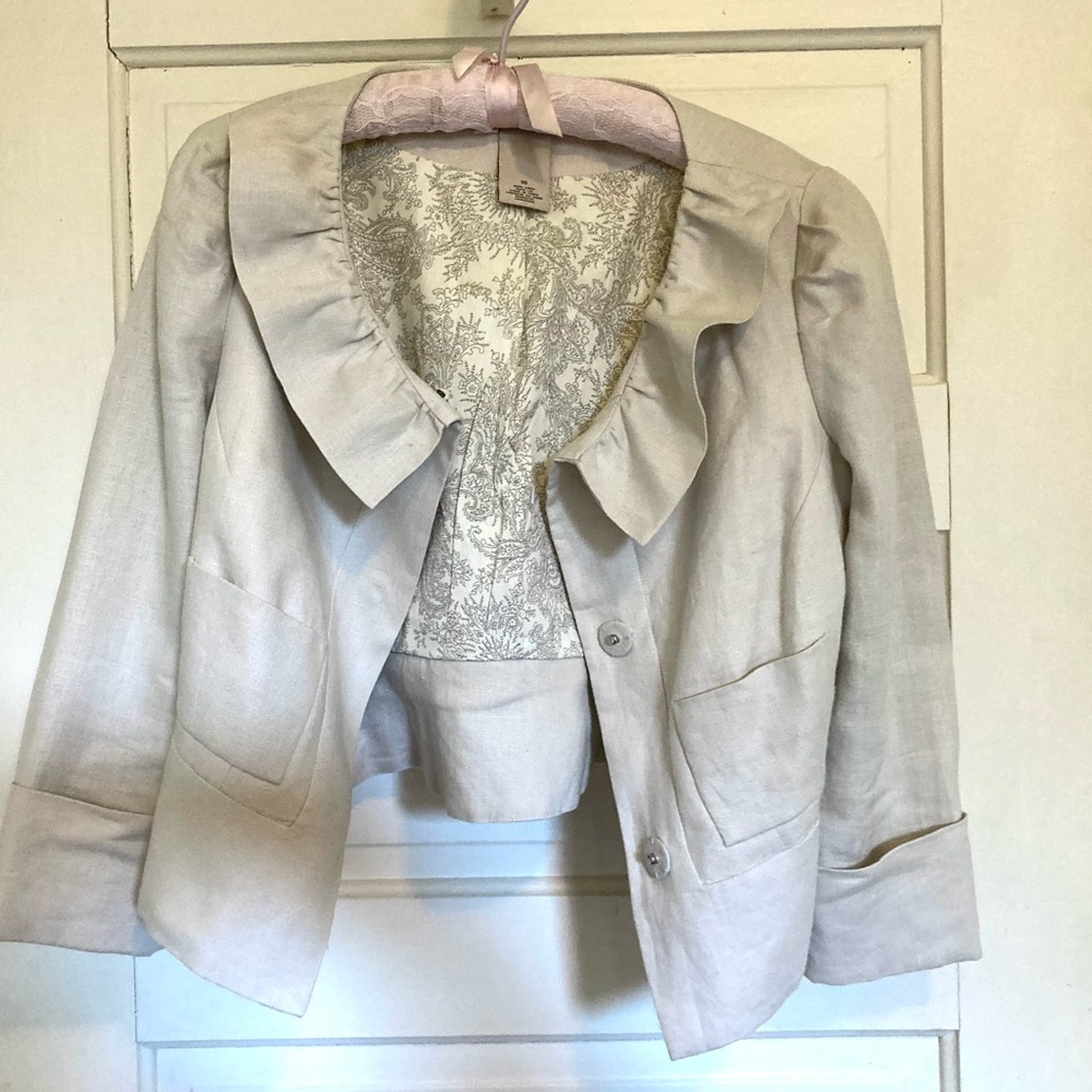 Anthropologie “Elevens” 100% Linen Jacket